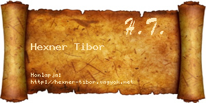 Hexner Tibor névjegykártya